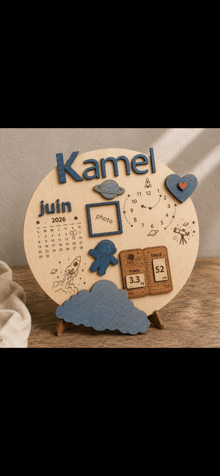 Plaque de naissance personnalisée Biche Féerique
