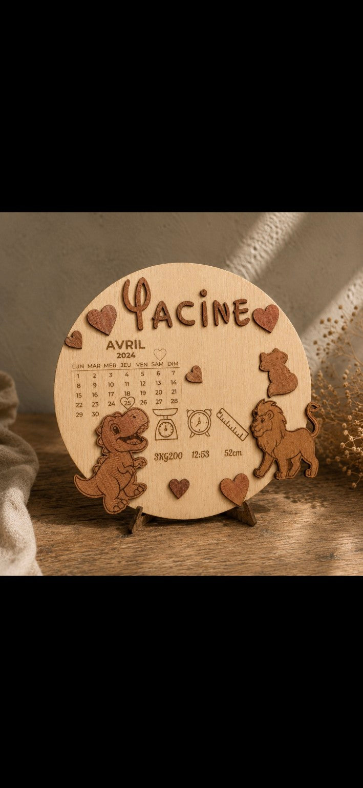 Plaque de naissance personnalisée Biche Féerique