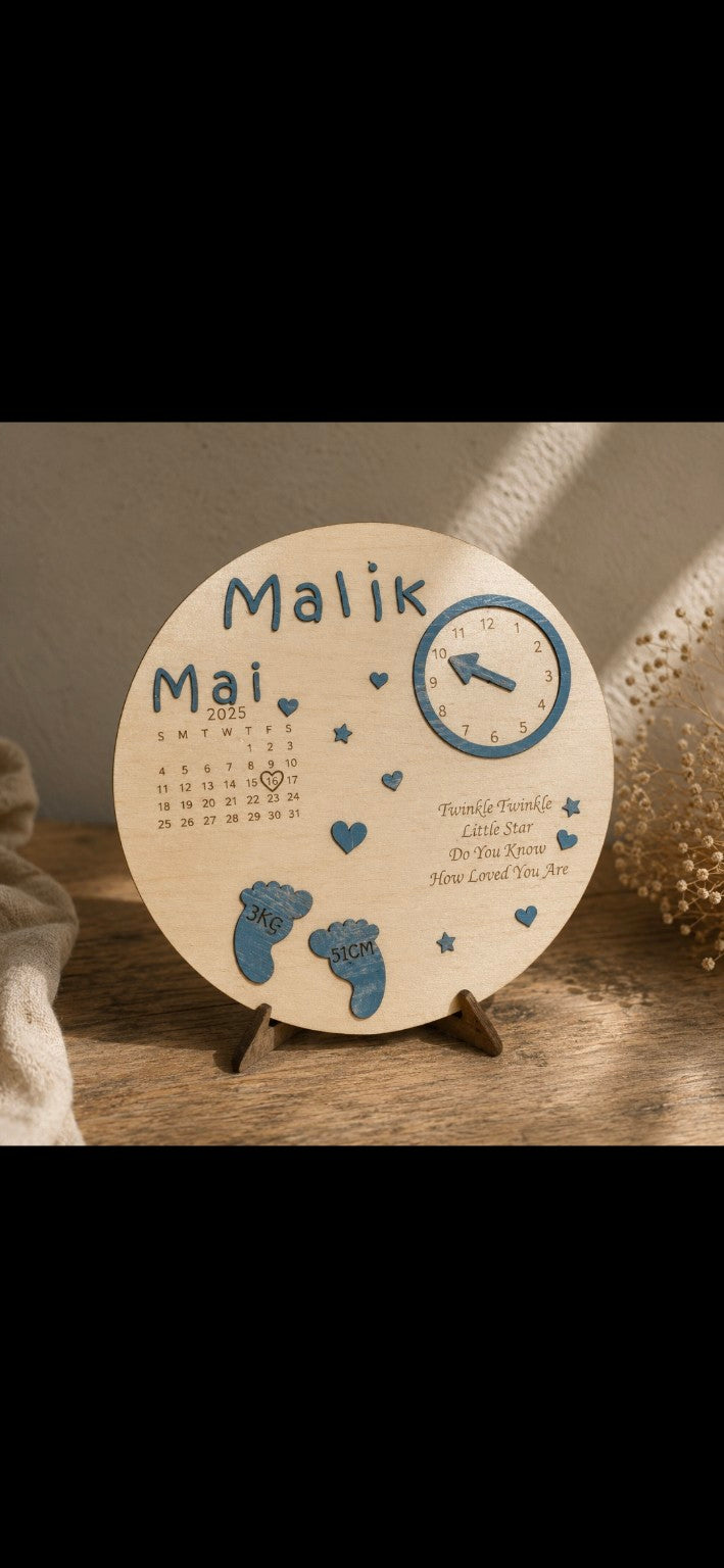 Plaque de naissance personnalisée Biche Féerique
