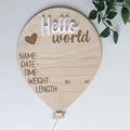 Plaque de naissance Hello World – Ballon