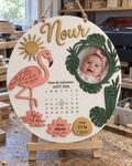 Cadre photo de naissance – Flamant Tropical