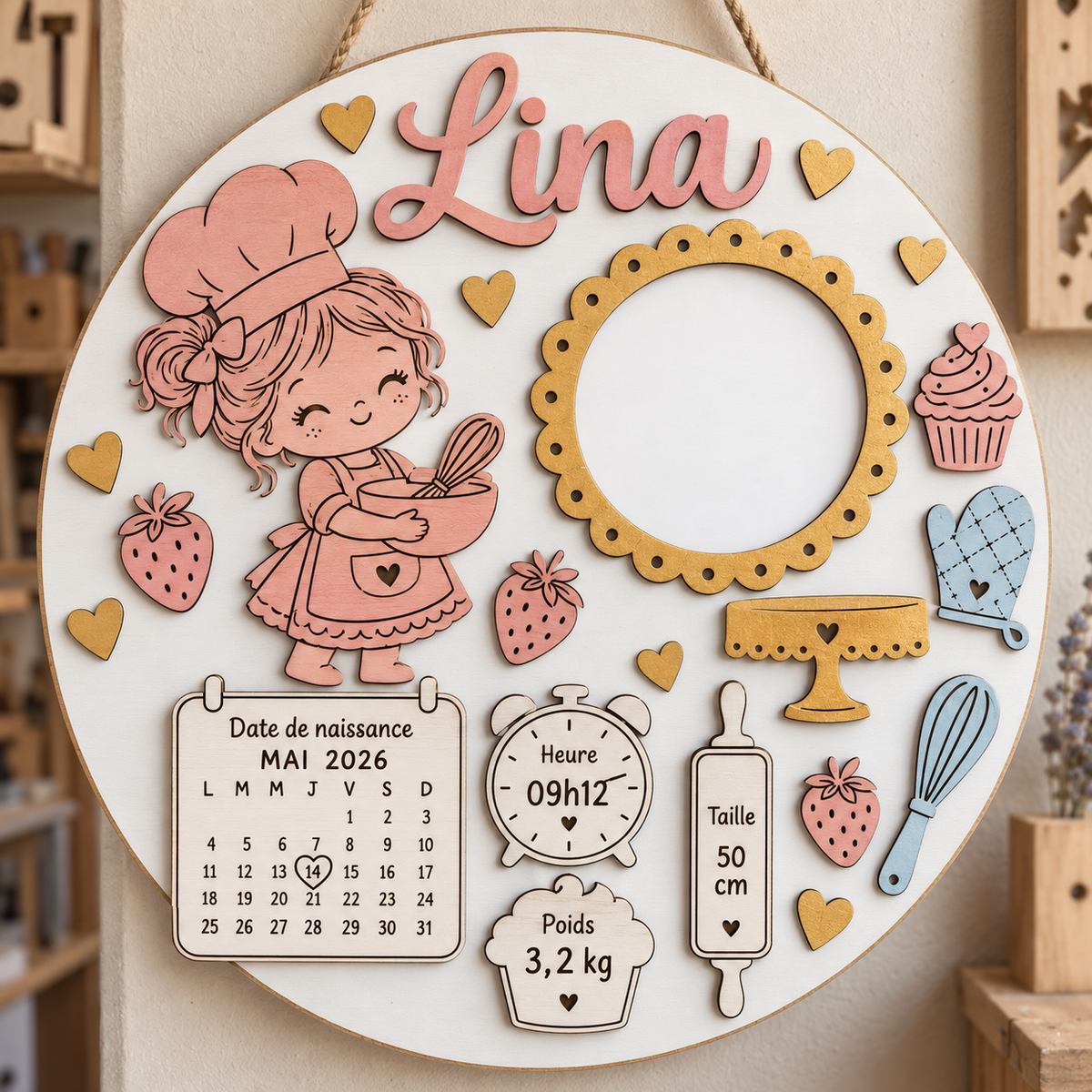 Cadre photo de naissance – Petite Pâtissière