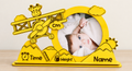 Cadre photo naissance sur pied – Avion jaune (15cm*7cm)