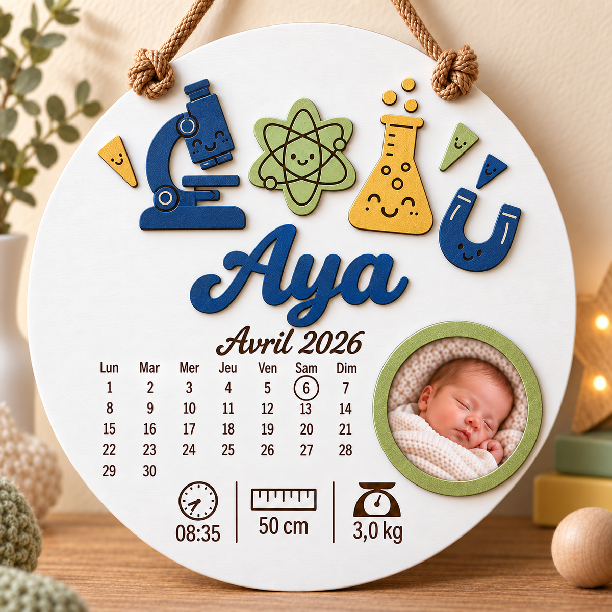 Cadre naissance rond – Sciences et découvertes