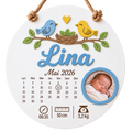 Cadre naissance rond – Oiseaux sur la branche