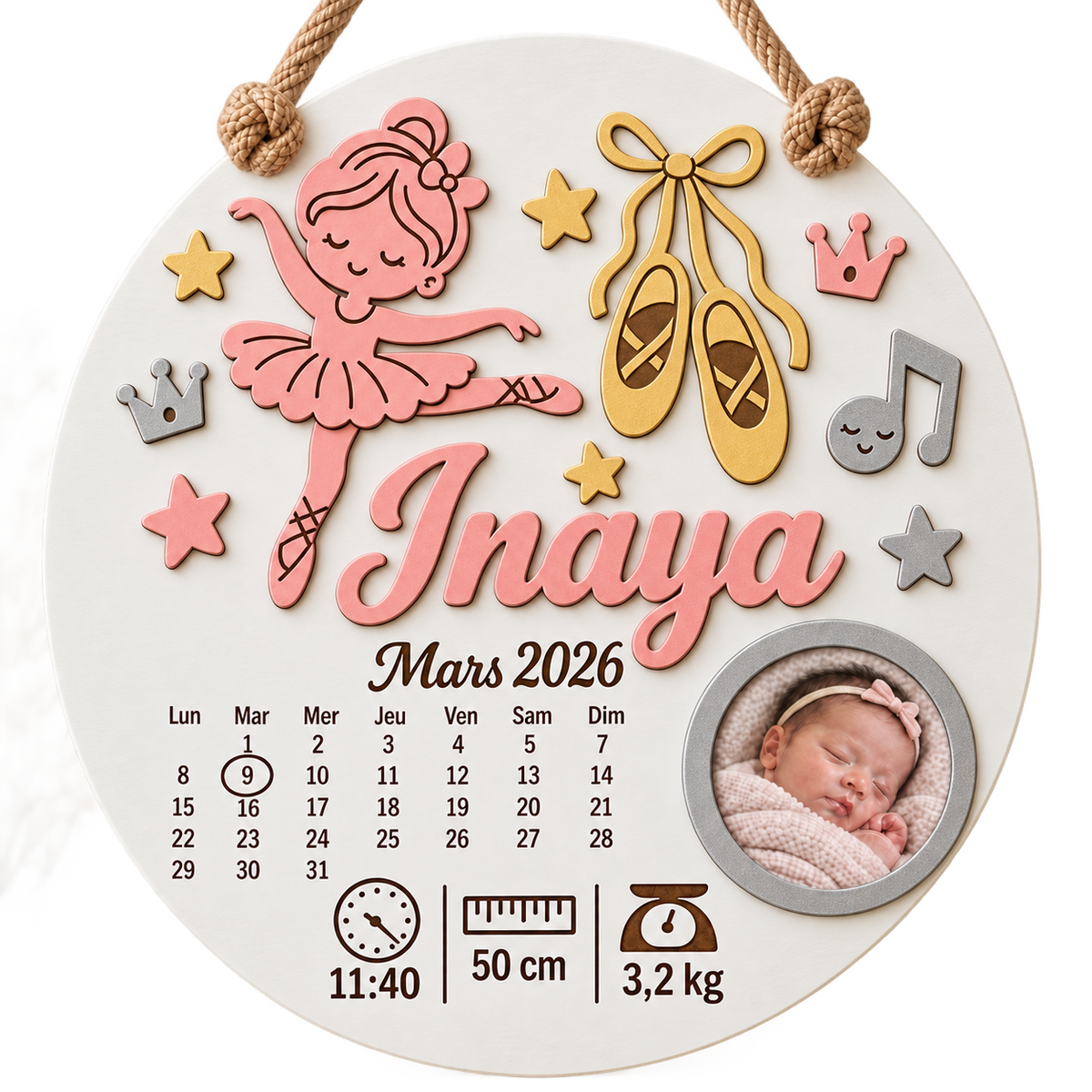 Cadre naissance rond – Petite ballerine