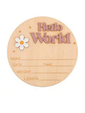 Plaque de naissance ronde – Fleur pastel