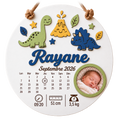 Cadre naissance rond – Dinosaures