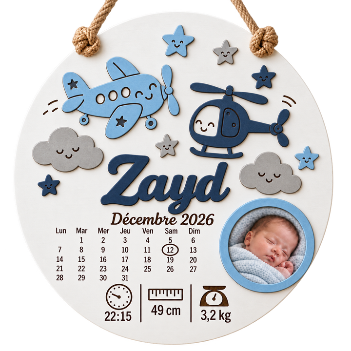 Cadre naissance rond – Avion et hélicoptère