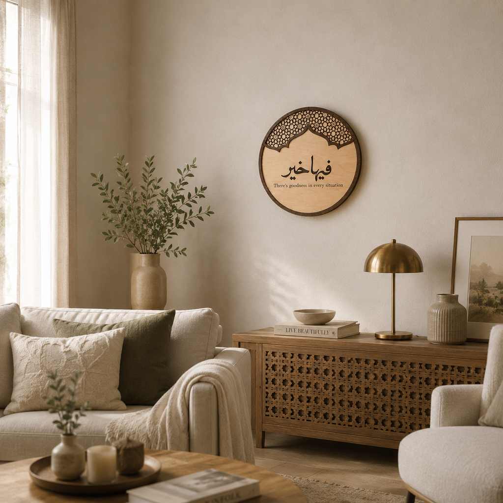لوحة ديكورية "فيها خير"